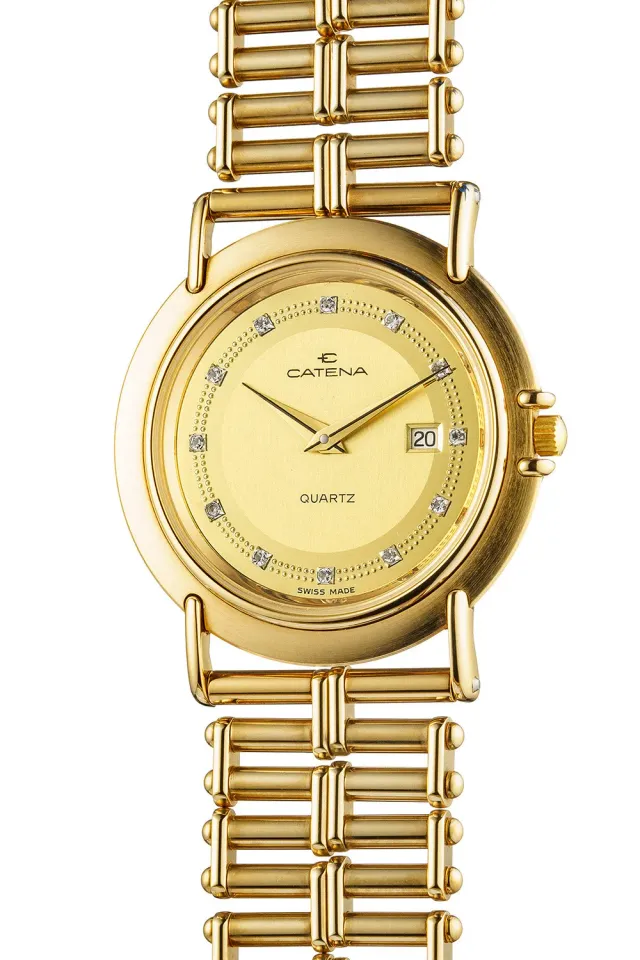 Zeno-Watch Basel Catena H680 montre quartz extra-plate dorée