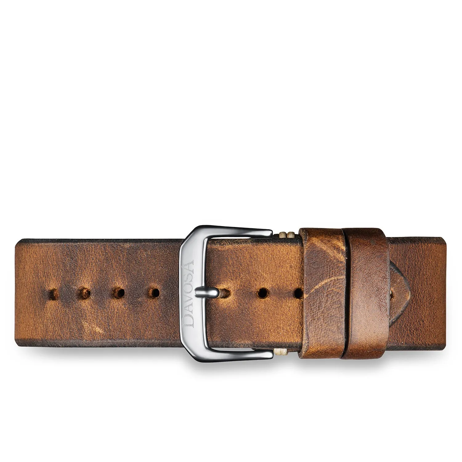 Davosa Bracelet montre cuir vintage surpiqûres
