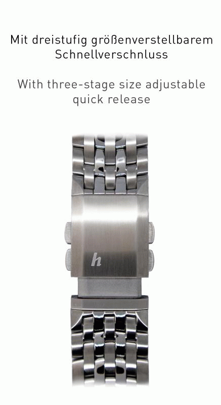 Hanhart Pioneer MK I MK II bracelet acier 20 mm