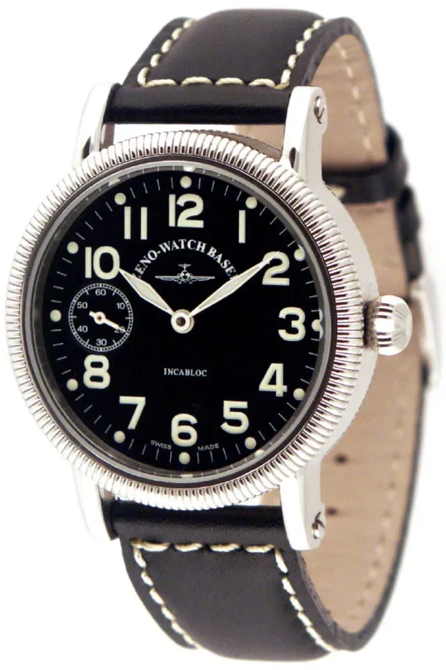 Zeno-Watch Basel Nostalgia Winder montre lunette cannelée