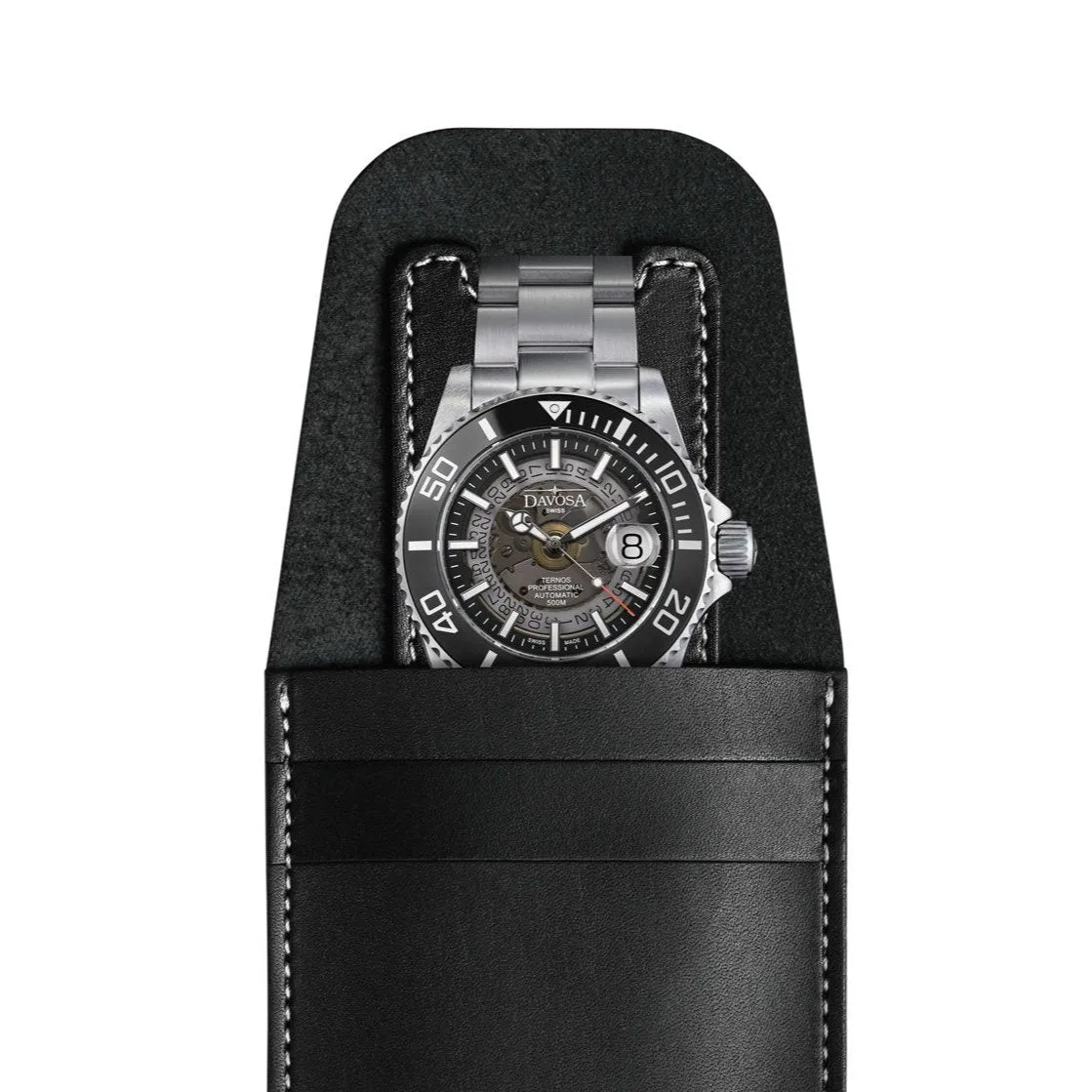 Davosa étui voyage montre cuir vachette