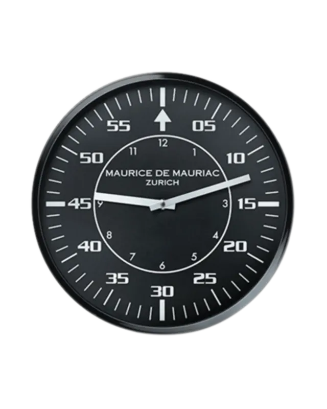Maurice de Mauriac Black Wallclock horloge murale