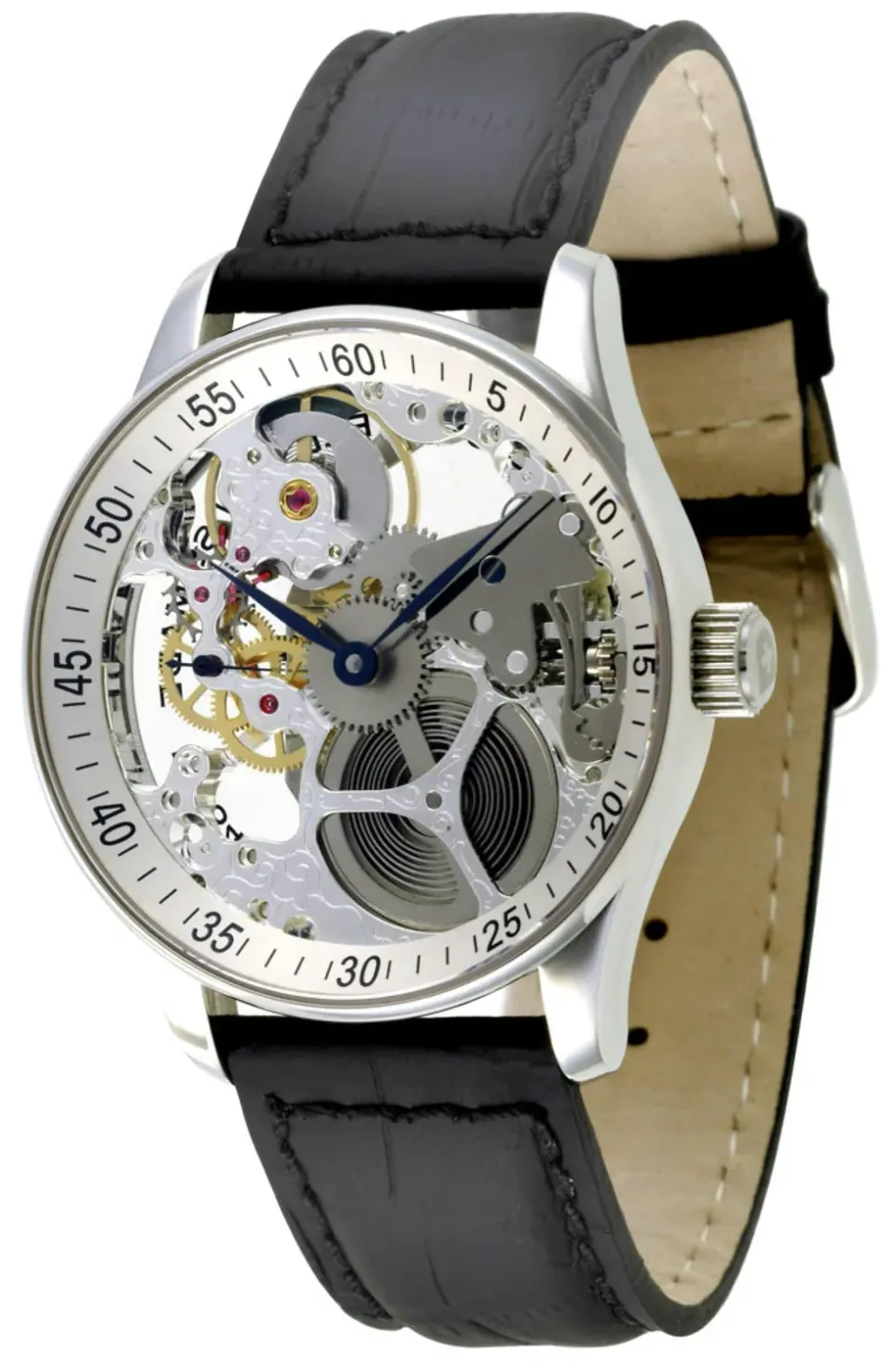 Zeno-Watch Basel X-Large Retro Skeleton montre acier