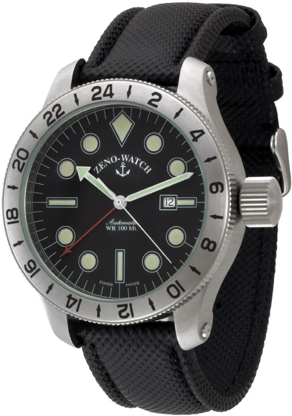 Zeno-Watch Basel Jumbo GMT montre Dual Time à lunette