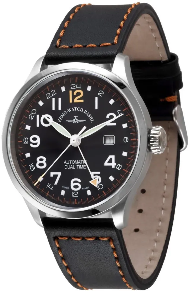 Zeno-Watch Basel Retro Tre Pilot GMT montre double fuseau