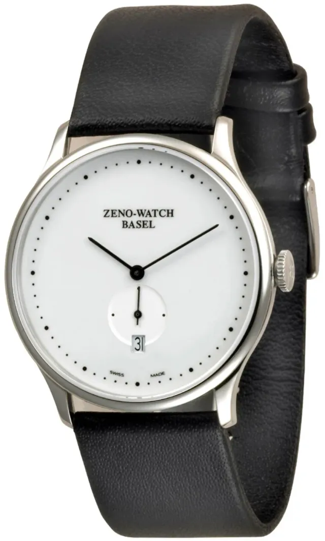 Zeno-Watch Basel Bauhaus Flat Quartz Dot montre blanche