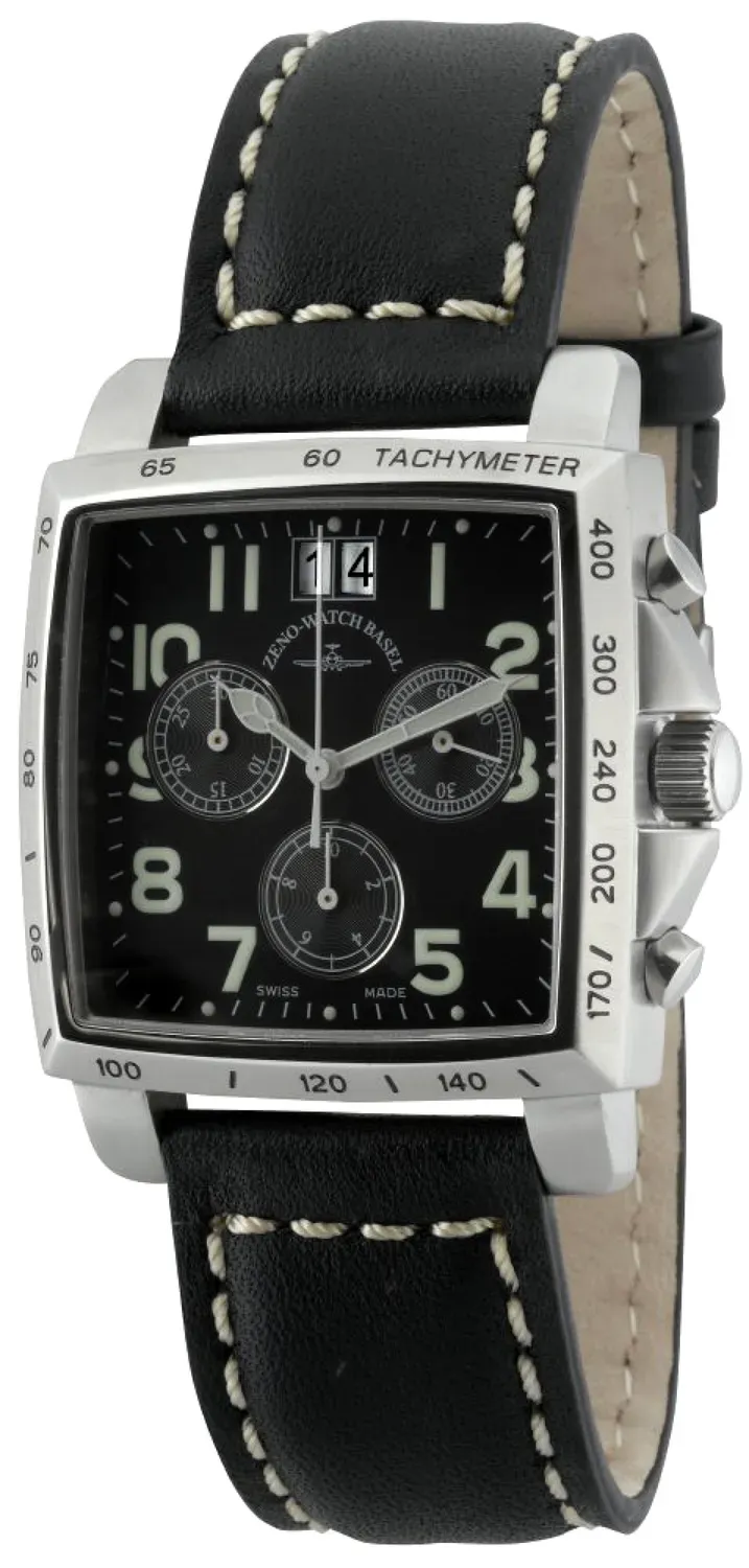 Zeno-Watch Basel Square Q Chrono Big Date montre tachymètre