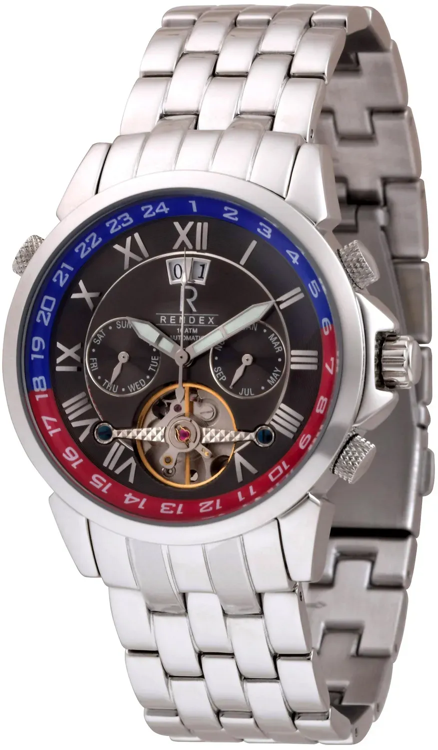 Zeno-Watch Basel Full Calendar Open Heart montre