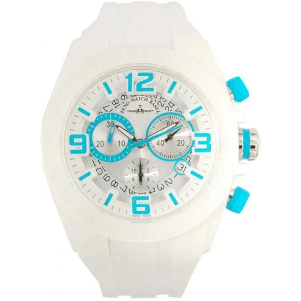 Zeno-Watch Basel Sport Silicon Chrono Whity montre blanche XL