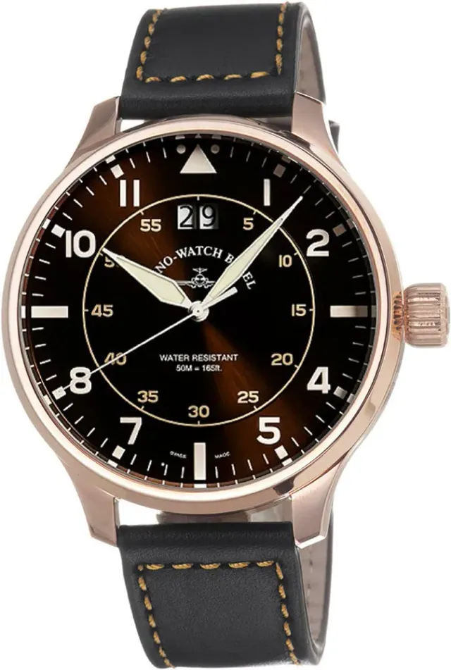 Zeno-Watch Basel Super Oversized Big Date Navigator marron