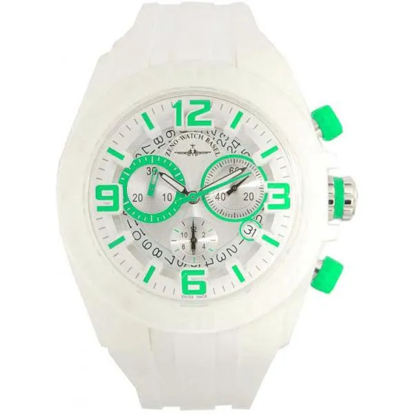 Zeno-Watch Basel Sport Silicon Chrono Whity montre blanche XL