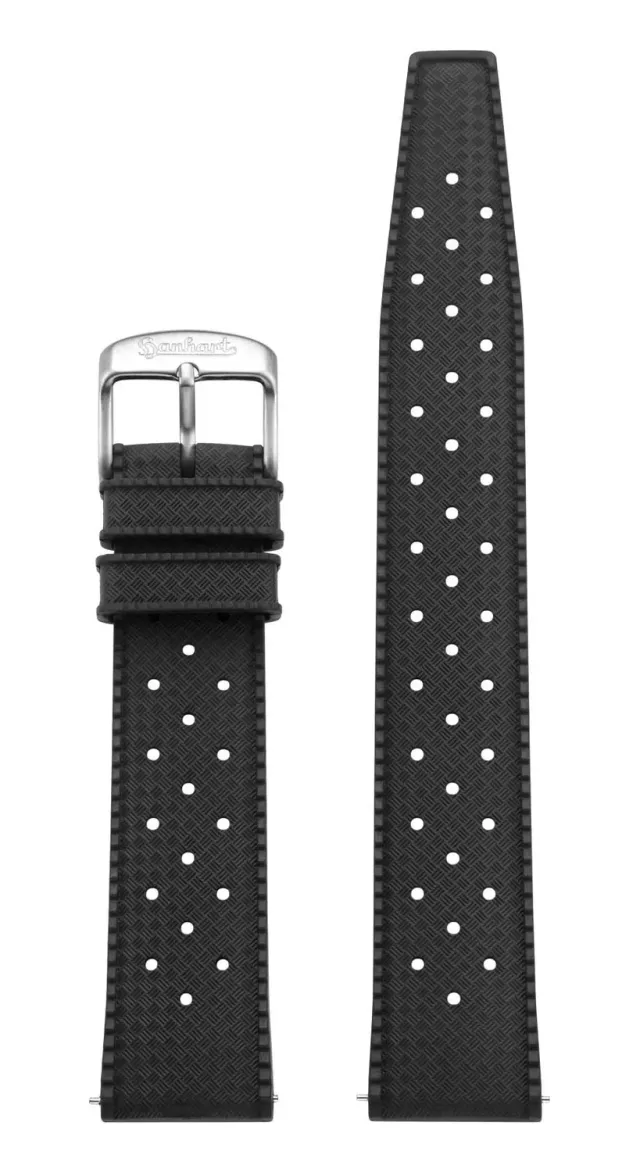 Hanhart 1882 Bracelet Montre Caoutchouc FKM Noir