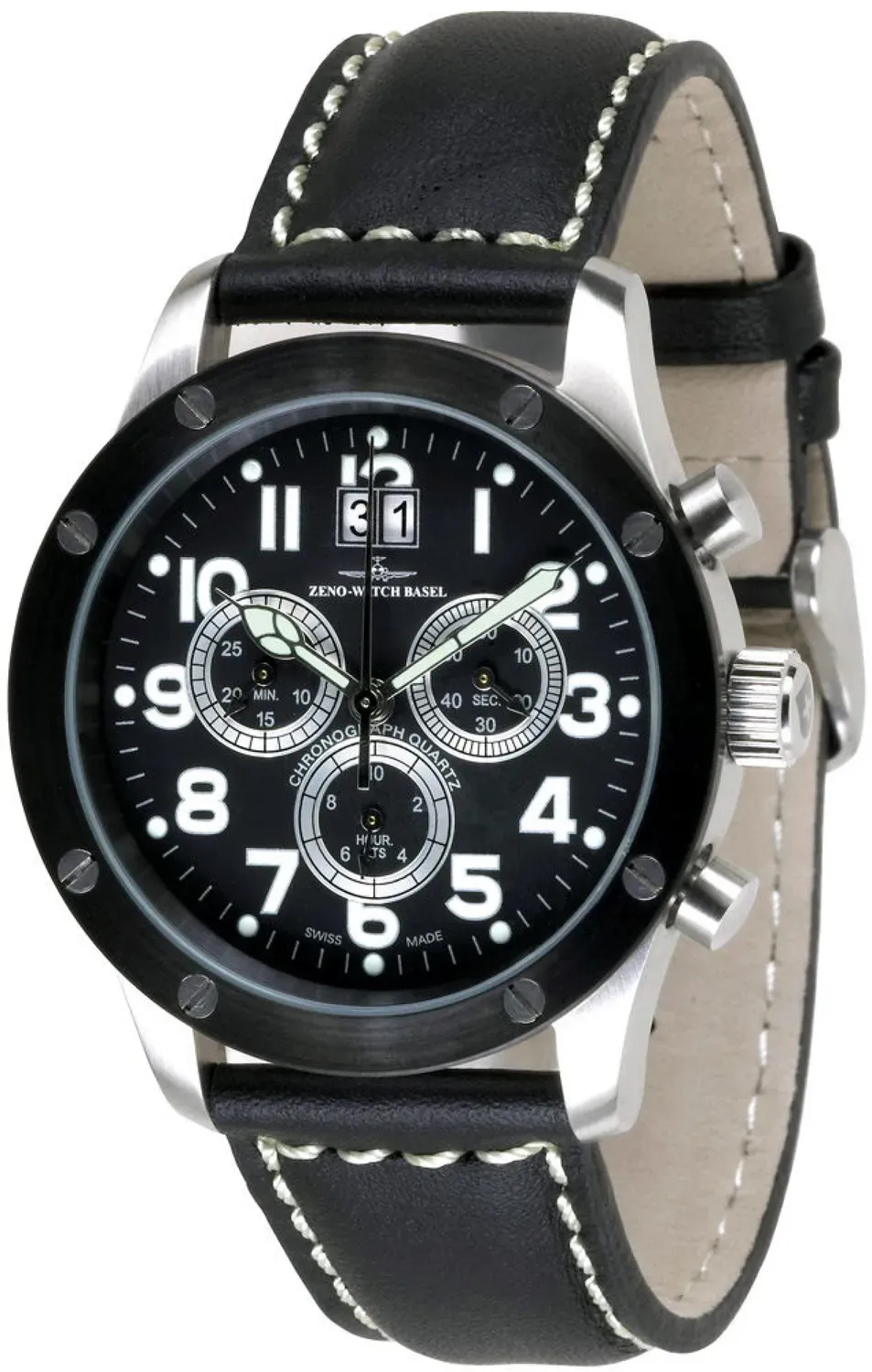 Zeno-Watch Basel Screws 5040 Chronograph Big Date montre grande date