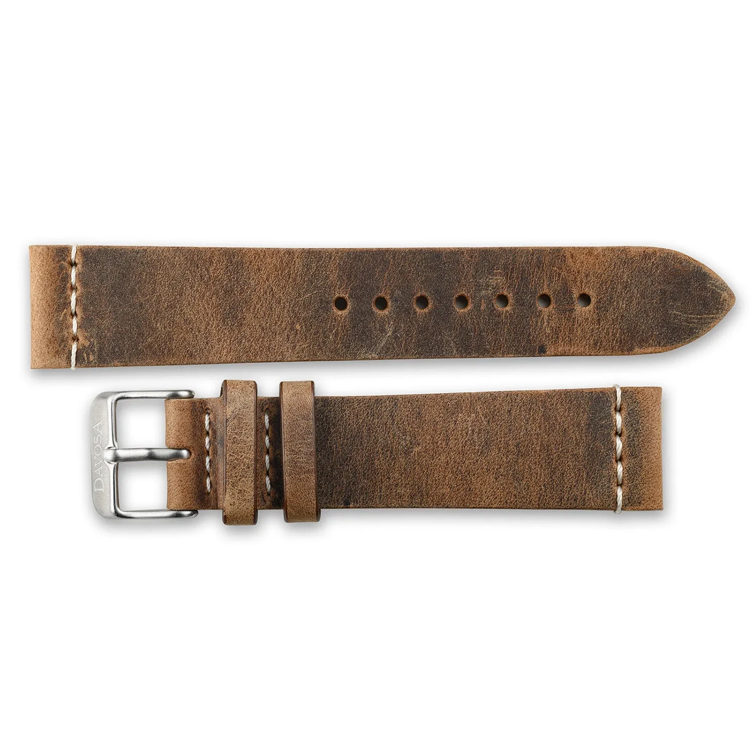 Davosa bracelet cuir marron vintage 20mm boucle acier