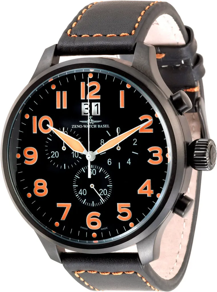 Zeno-Watch Basel Super Oversized BK Chrono Big Date montre chronographe quartz