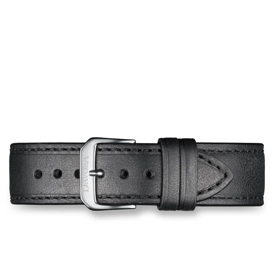 Davosa bracelet cuir noir montre boucle ardillon