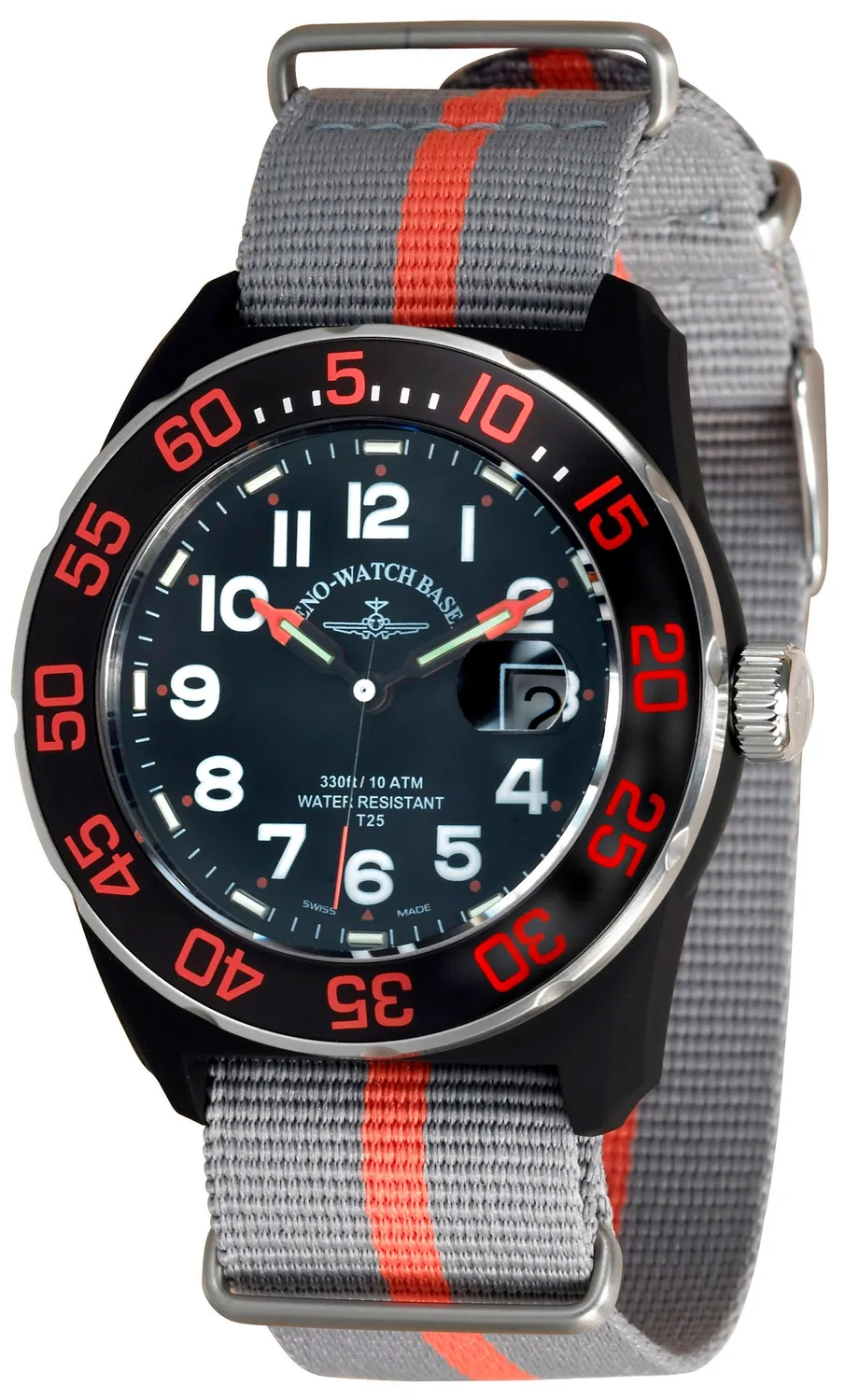 Zeno-Watch Basel Diver H3 Nato montre quartz trigalight