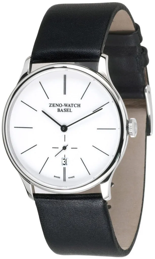 Zeno-Watch Basel Flat Bauhaus montre noire à quartz