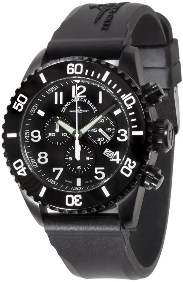 Zeno-Watch Basel Ceramic Sport Chrono BK Rubber montre chronographe céramique