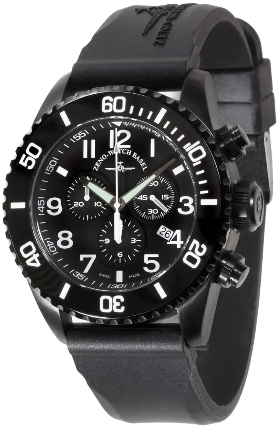 Zeno-Watch Basel Ceramic Sport Chrono BK Rubber montre chronographe céramique