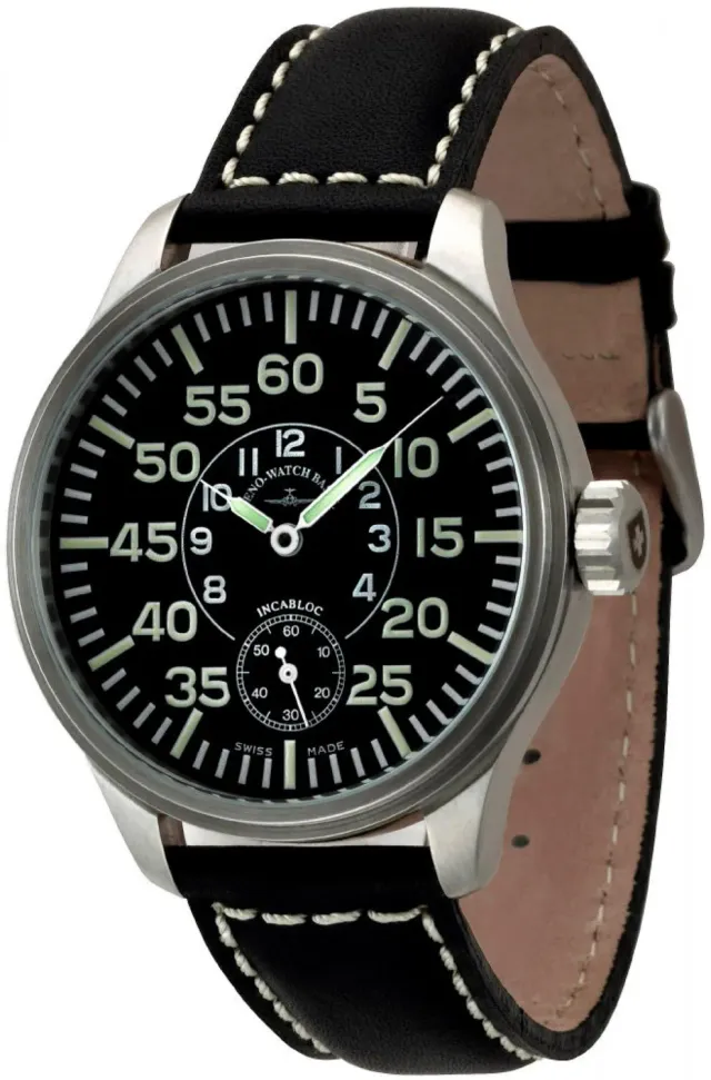 Zeno-Watch Basel OS Pilot Observer montre remontage manuel