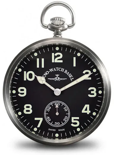 Zeno-Watch Basel Pocket Watch Lepine Pilot montre de poche acier
