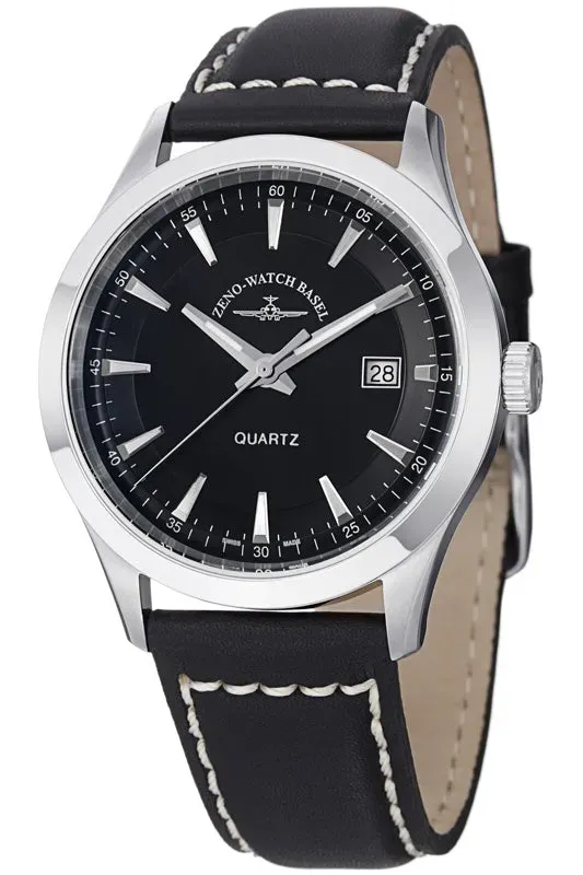 Zeno-Watch Basel Gentleman Quartz montre vintage avec date