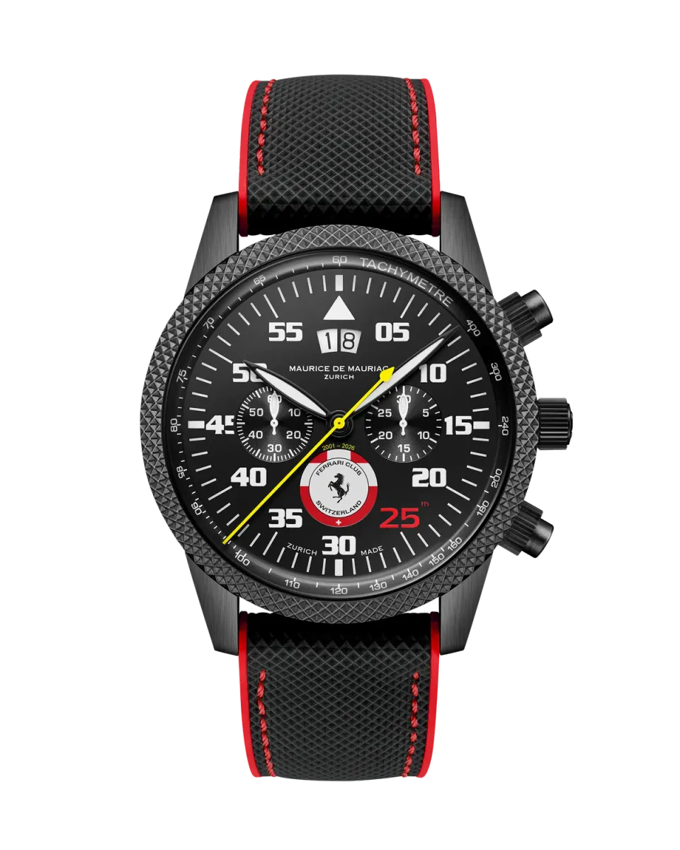 Maurice de Mauriac Chrono Modern Big Date Montre Ferrari Club 25th