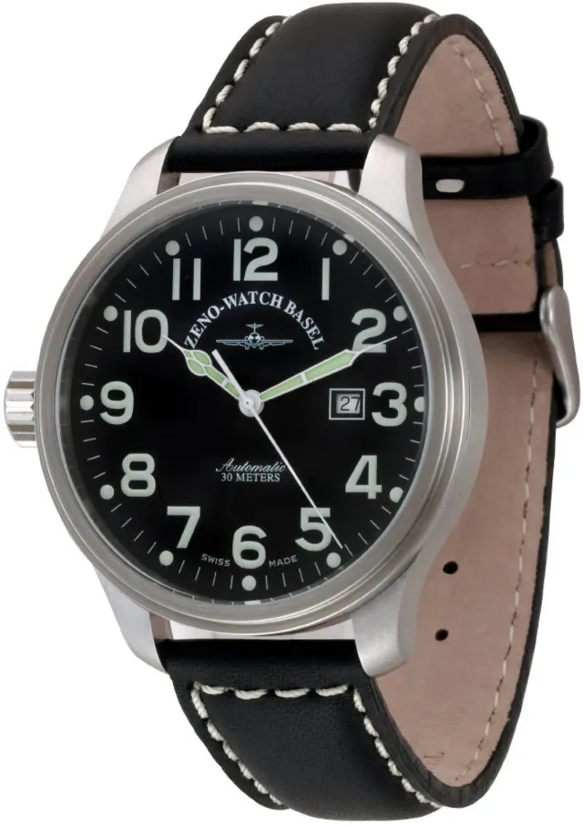 Zeno-Watch Basel Oversized Pilot Lefthander montre couronne à gauche