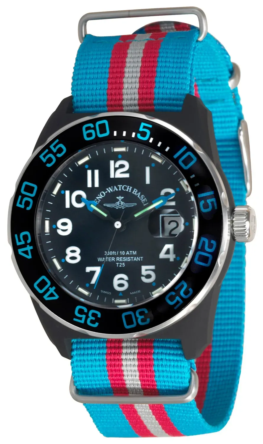 Zeno-Watch Basel Diver H3 Nato montre quartz trigalight