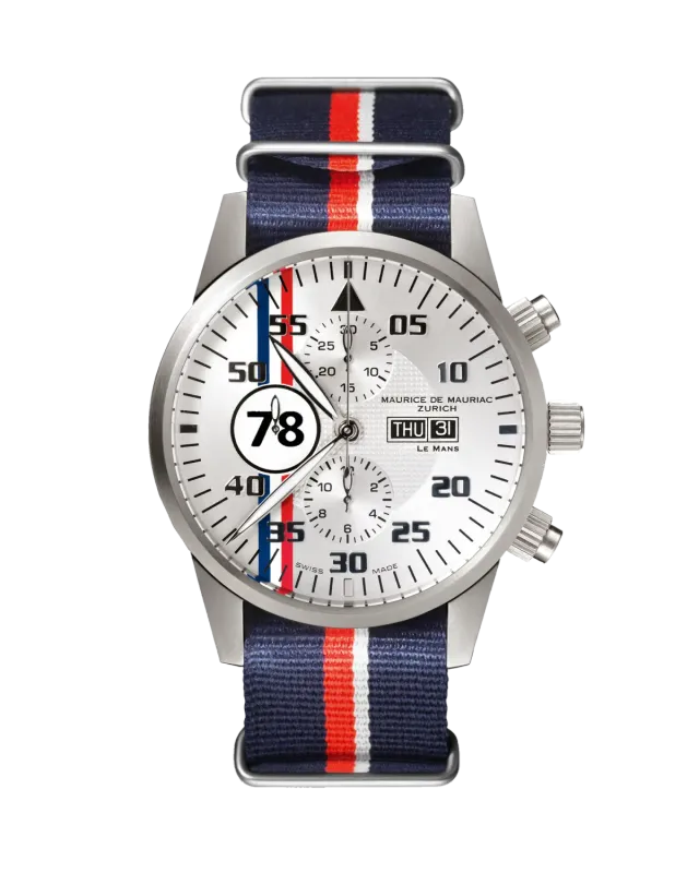 Maurice de Mauriac Chrono Modern “Le Mans” Lucky Number montre chronographe Nato