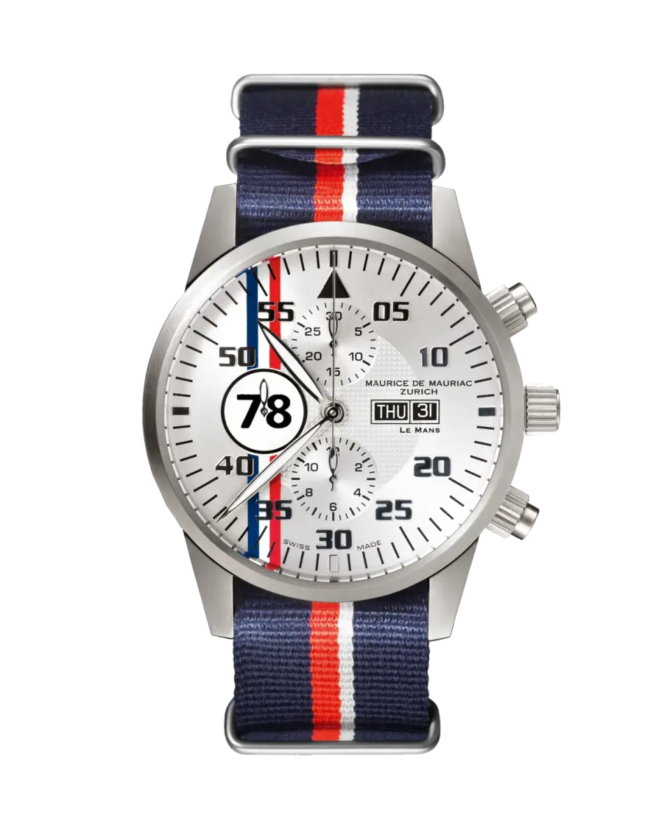 Maurice de Mauriac Chrono Modern “Le Mans” Lucky Number montre chronographe Nato