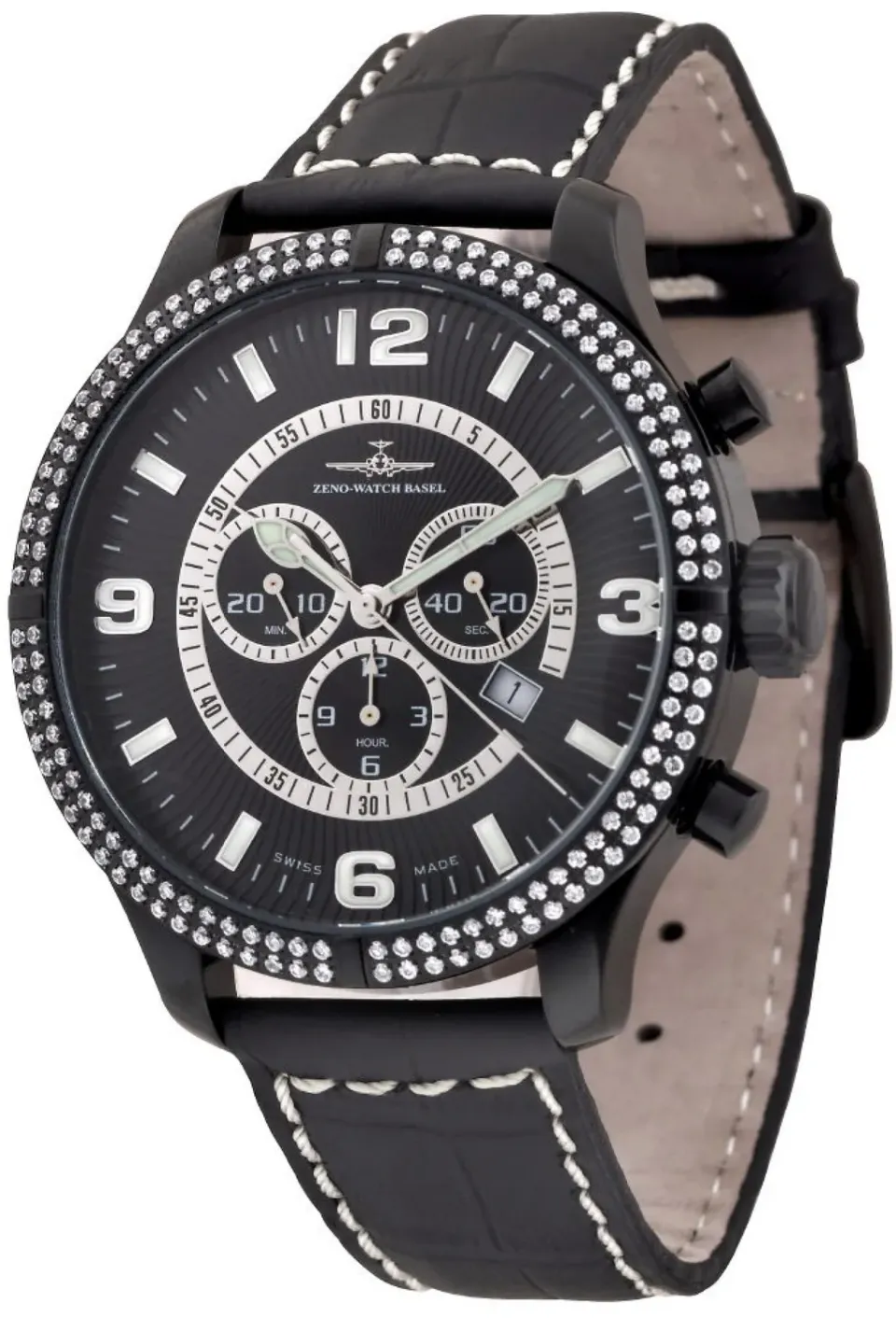 Zeno-Watch Basel Oversized Retro Chrono Parisienne montre or rose