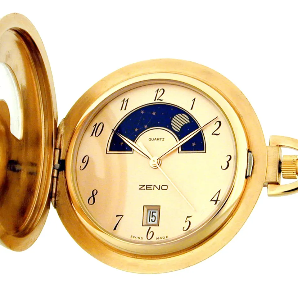 Zeno-Watch Basel Pocket Watch Savonette montre de poche phase de lune