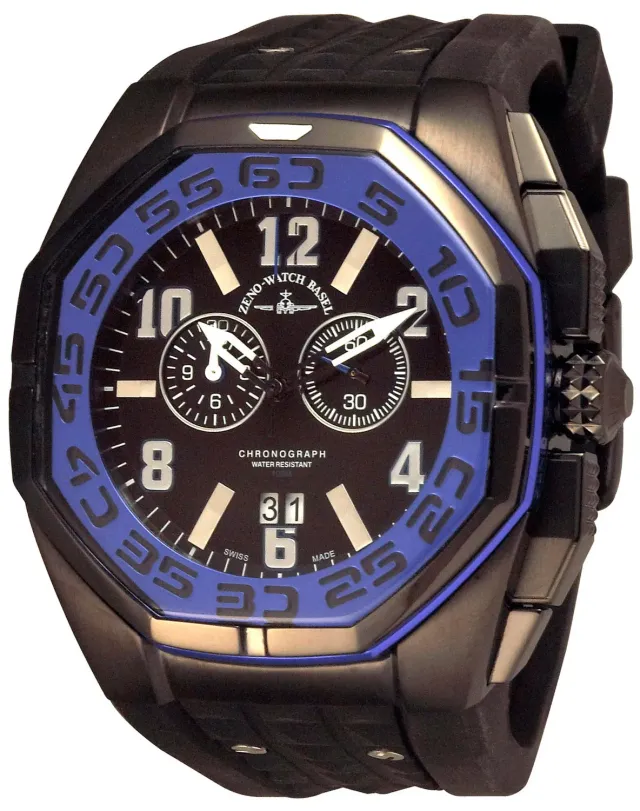 Zeno-Watch Basel Neptun 5 Chrono Big Date montre XL