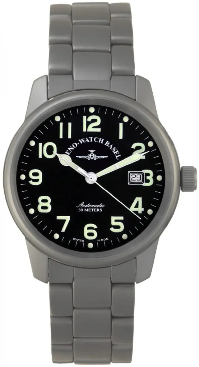 Zeno-Watch Basel Classic Titanium Pilot montre automatique titane