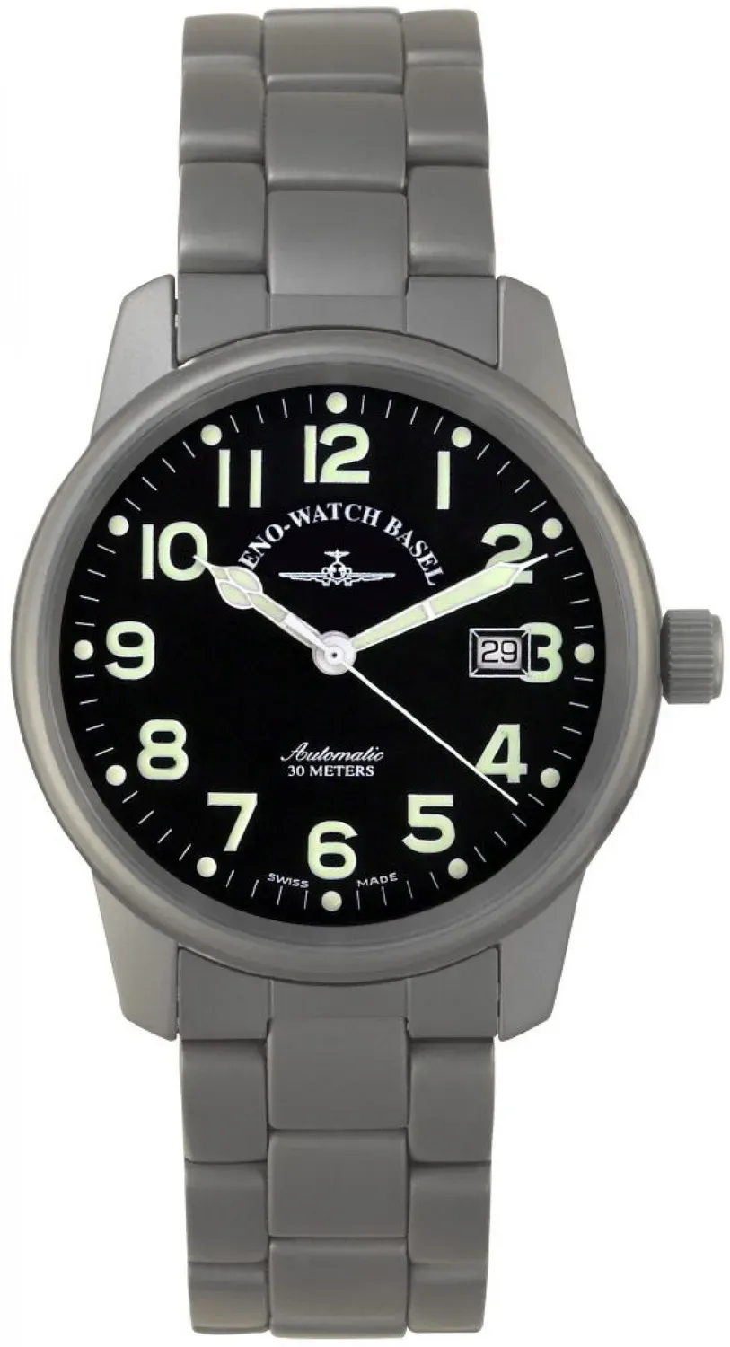 Zeno-Watch Basel Classic Titanium Pilot montre automatique titane
