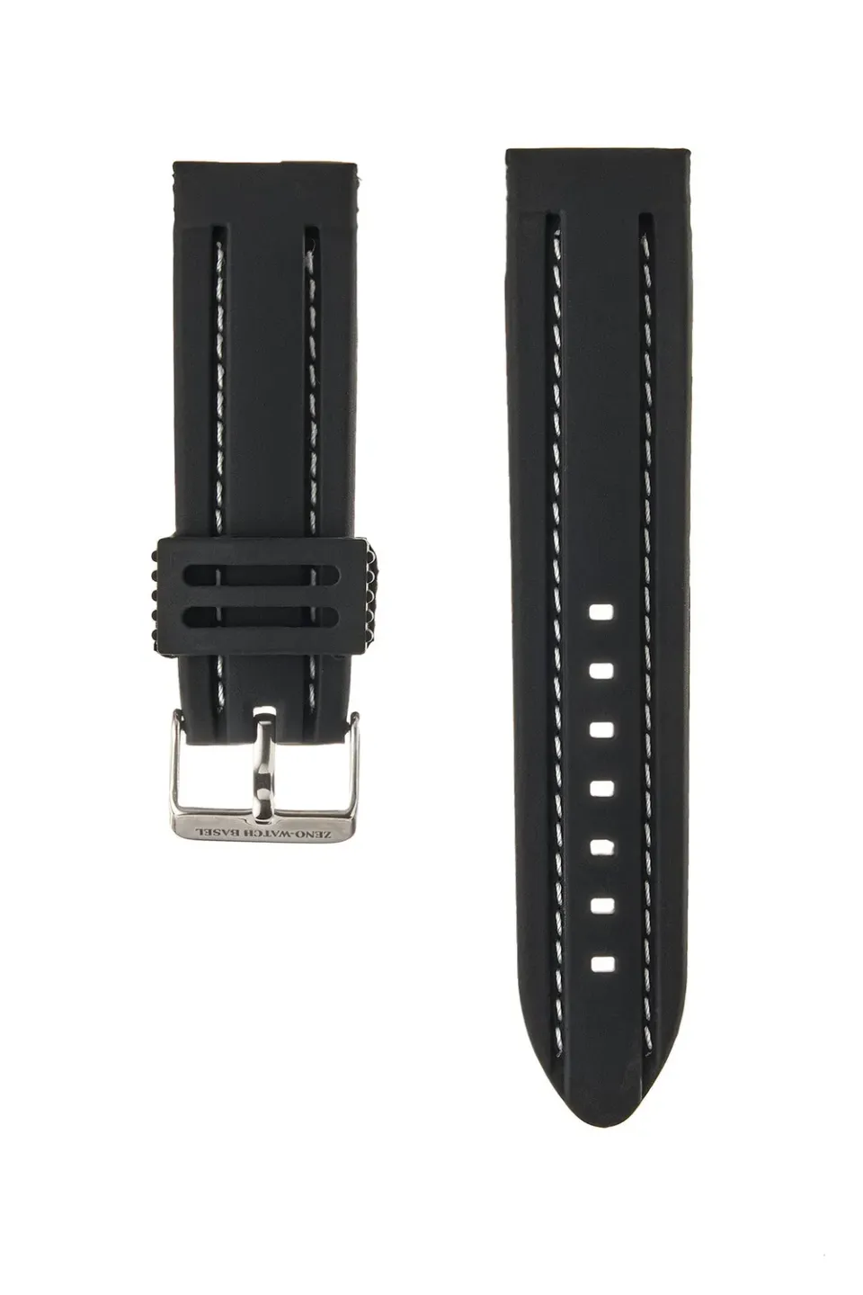 Zeno-Watch Basel Silicon Strap Stiched bracelet silicone surpiqué