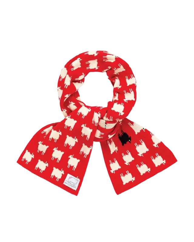 Maurice de Mauriac Sheep Cashmere Scarf Diana Red écharpe en cachemire rouge