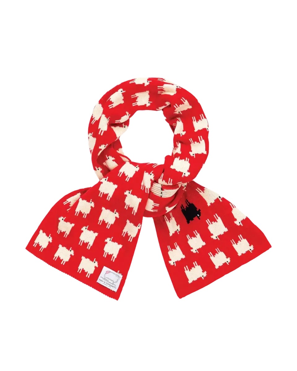 Maurice de Mauriac Sheep Cashmere Scarf Diana Red écharpe en cachemire rouge
