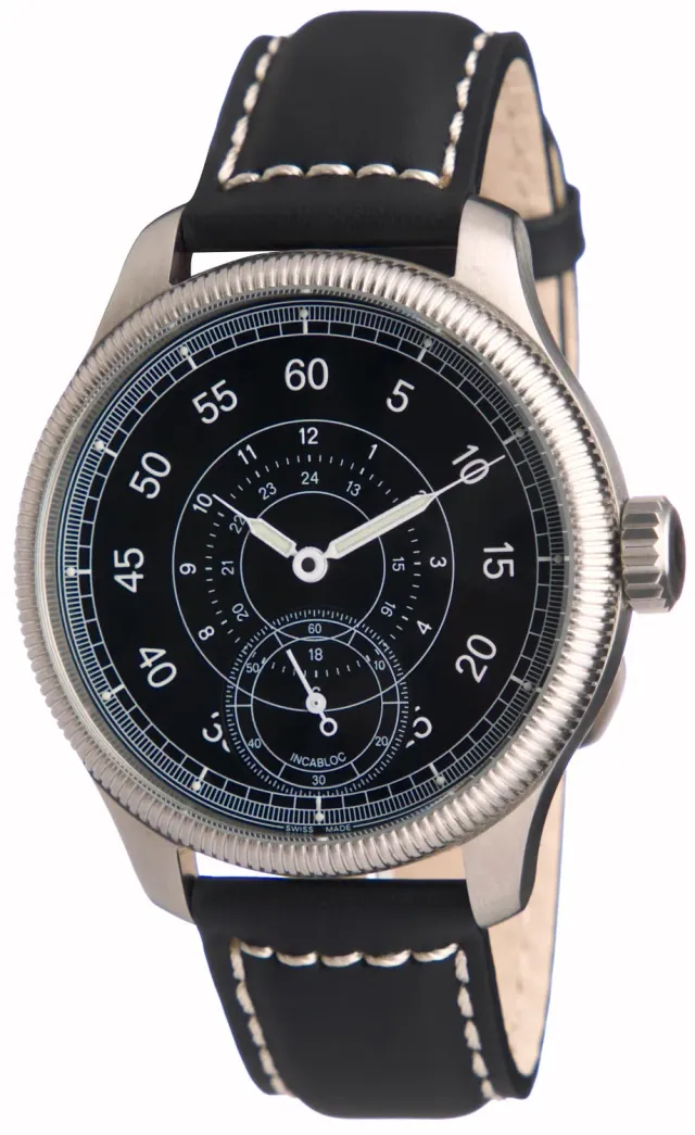 Zeno-Watch Basel Oversized Pilot Winder montre petite seconde 9h