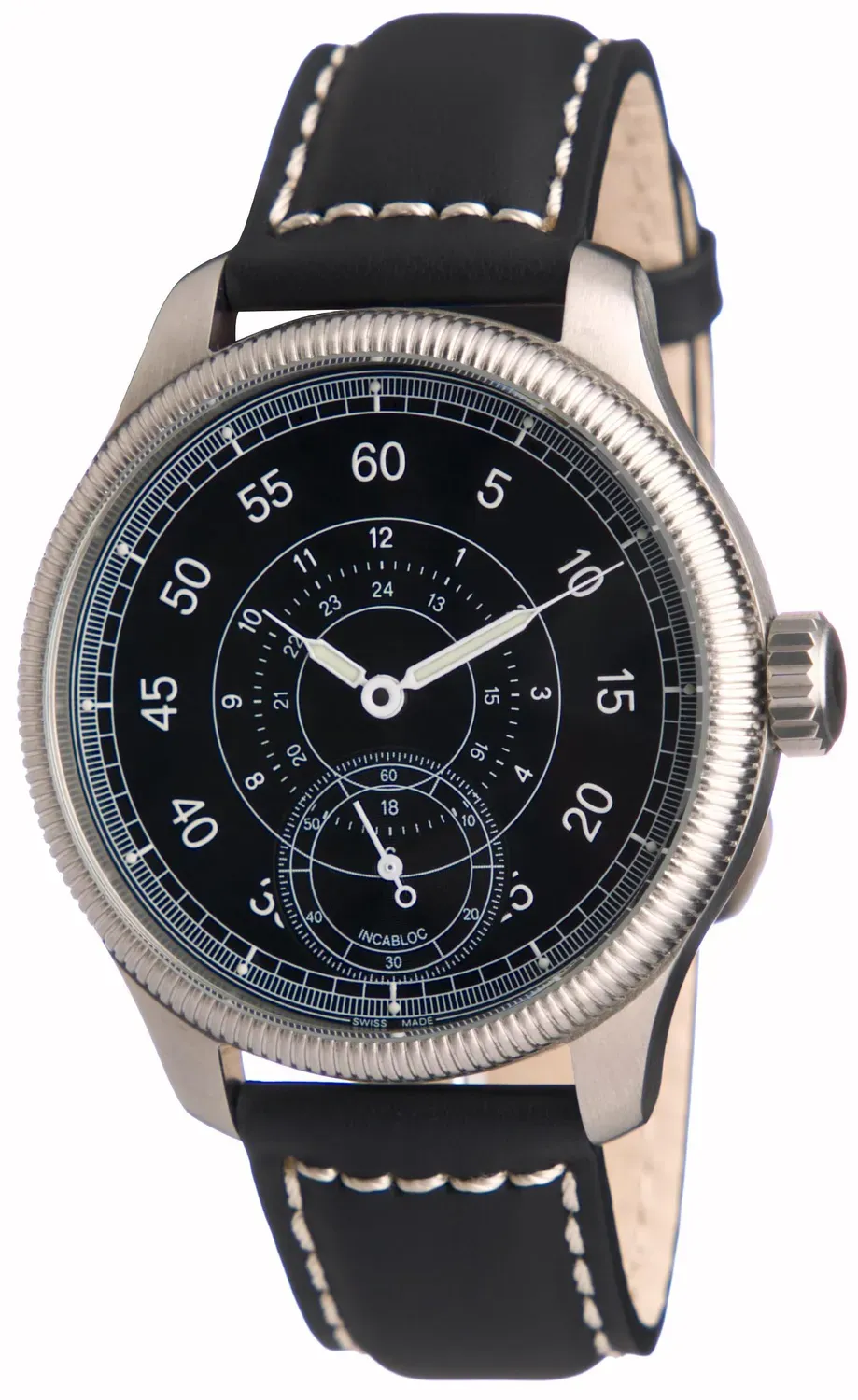 Zeno-Watch Basel Oversized Pilot Winder montre petite seconde 9h